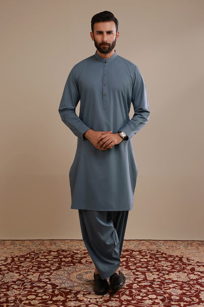 Slub Textured Shalwar Kameez - 2612
