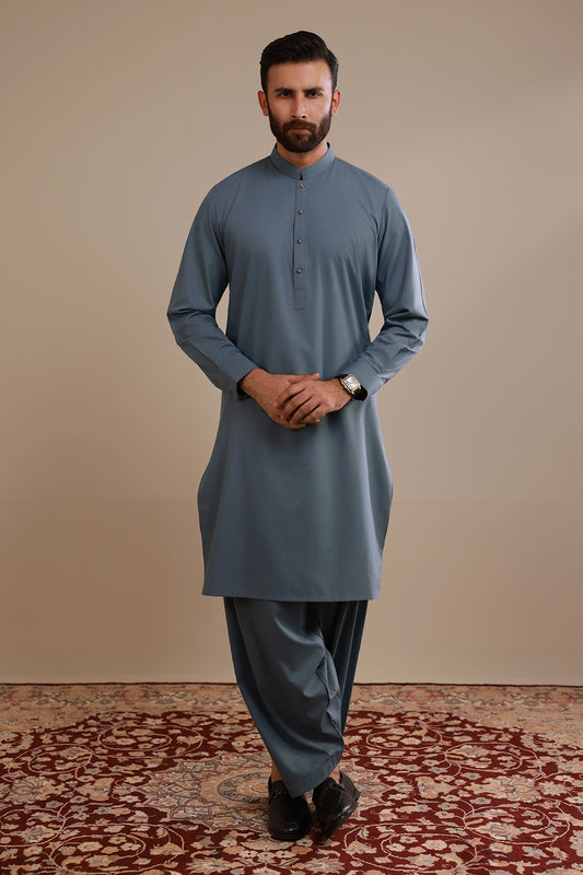 Slub Textured Shalwar Kameez - 2612