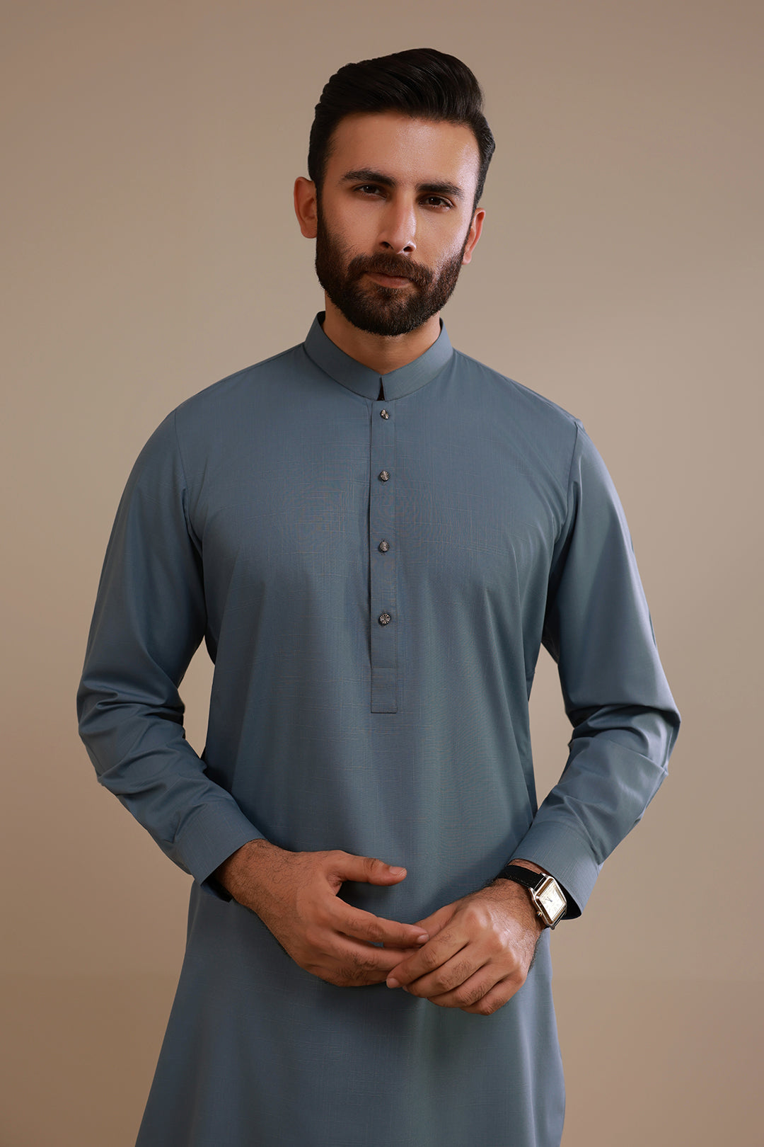 Slub Textured Shalwar Kameez - 2612
