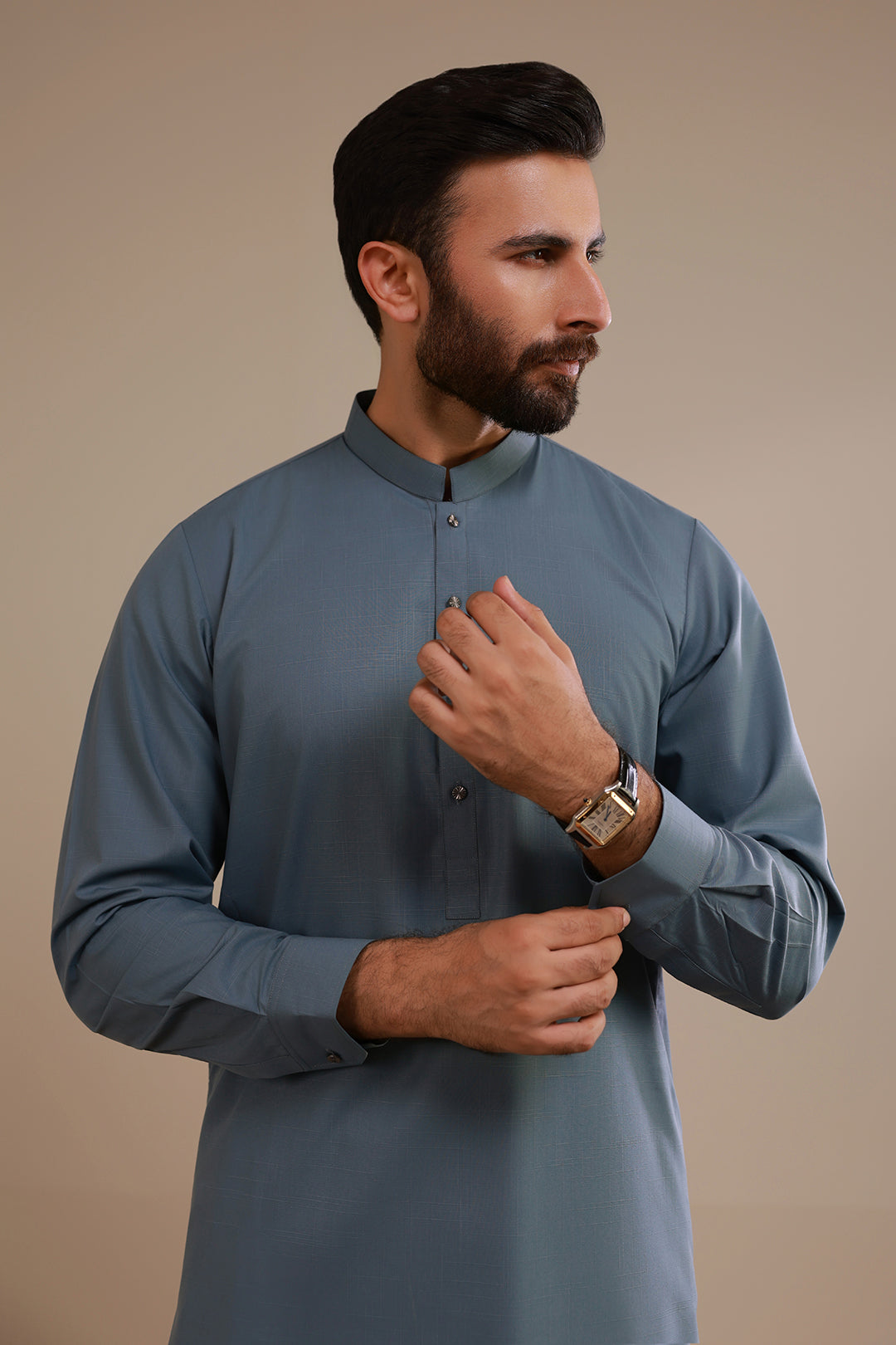 Slub Textured Shalwar Kameez - 2612