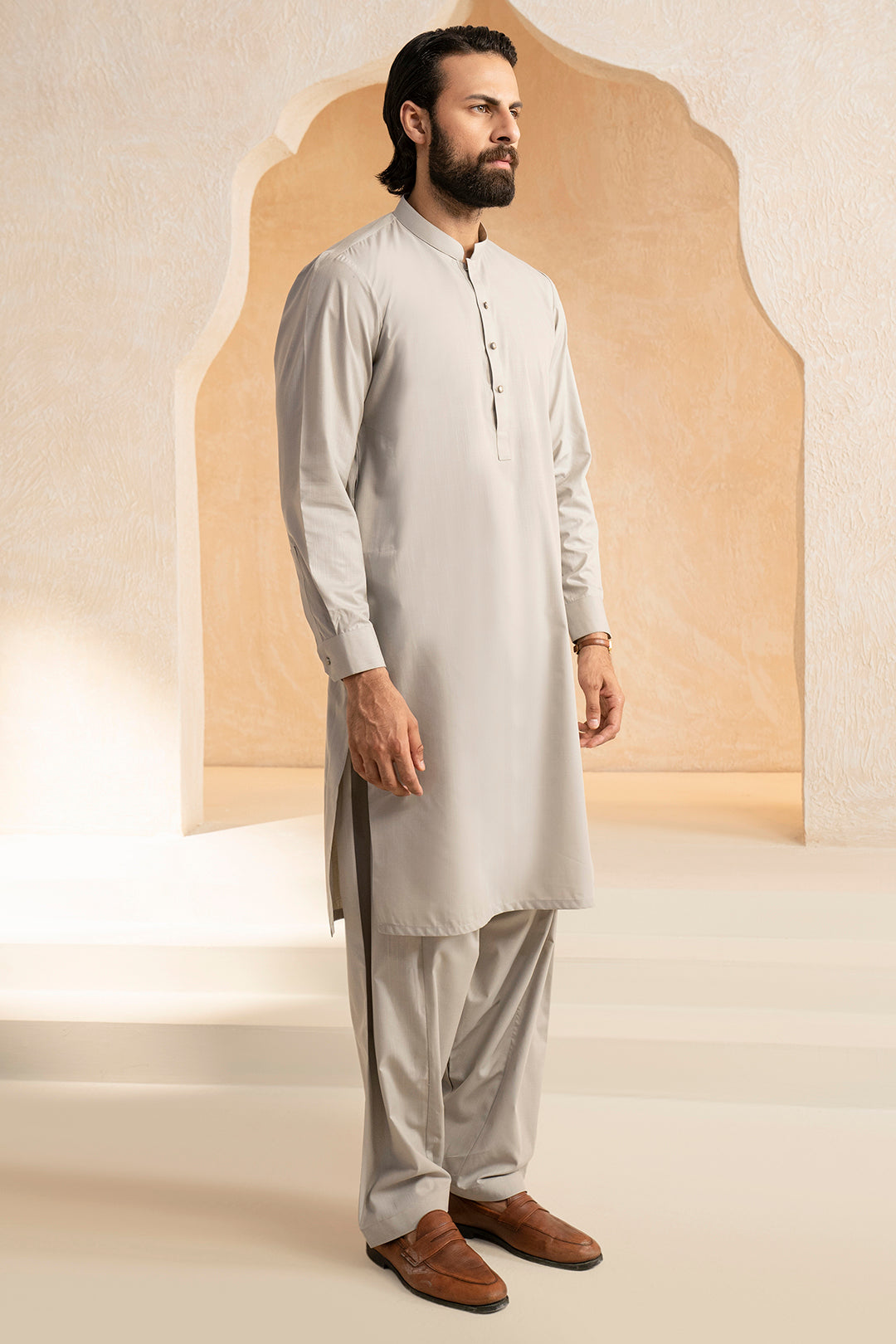 Slub Textured Shalwar Kameez - 9001