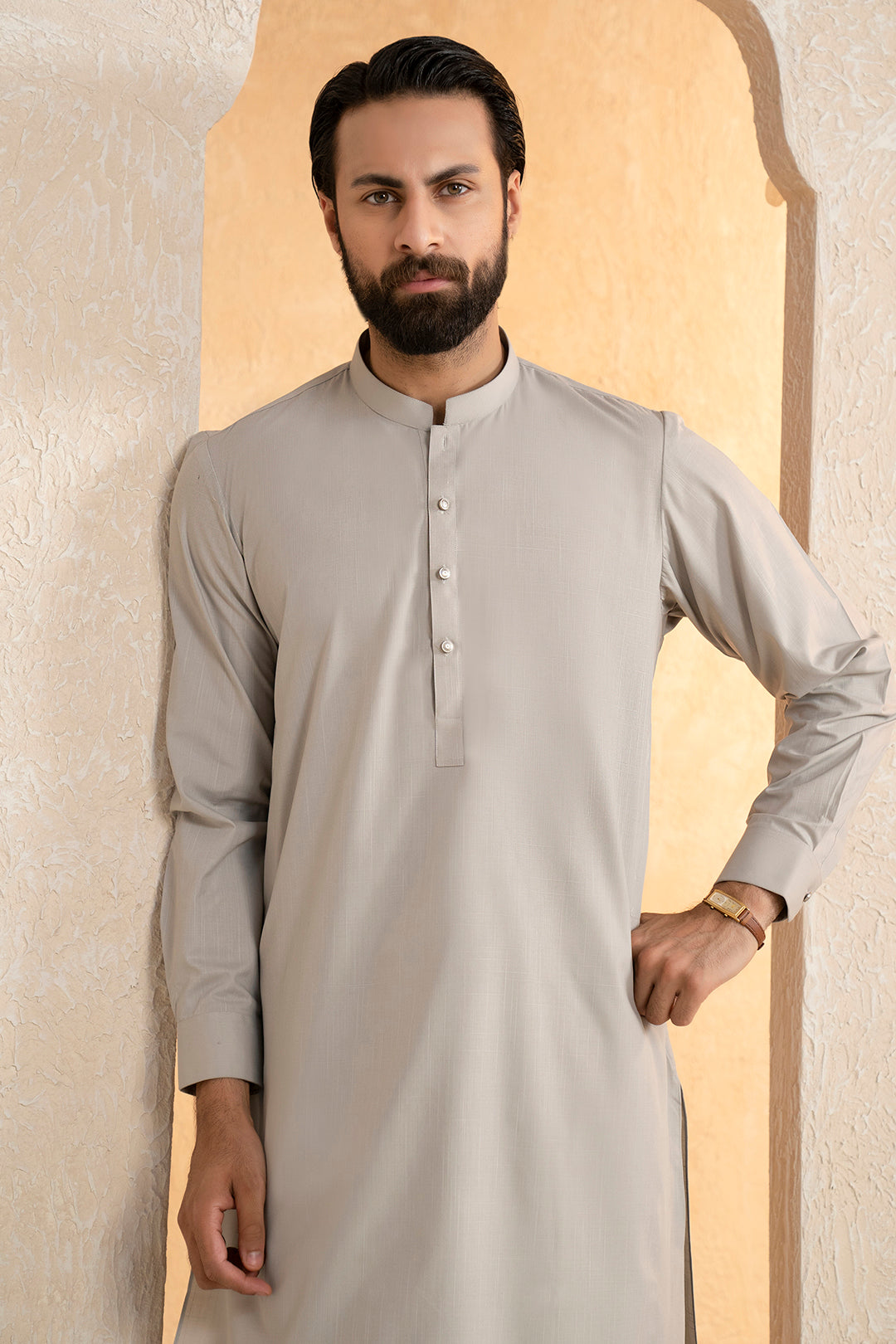 Slub Textured Shalwar Kameez - 9001