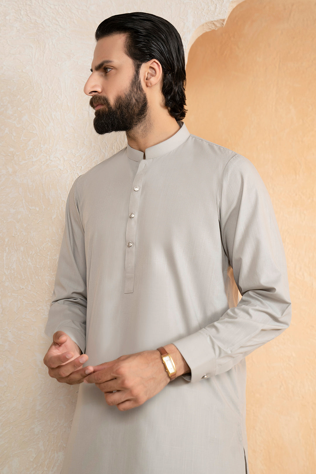 Slub Textured Shalwar Kameez - 9001