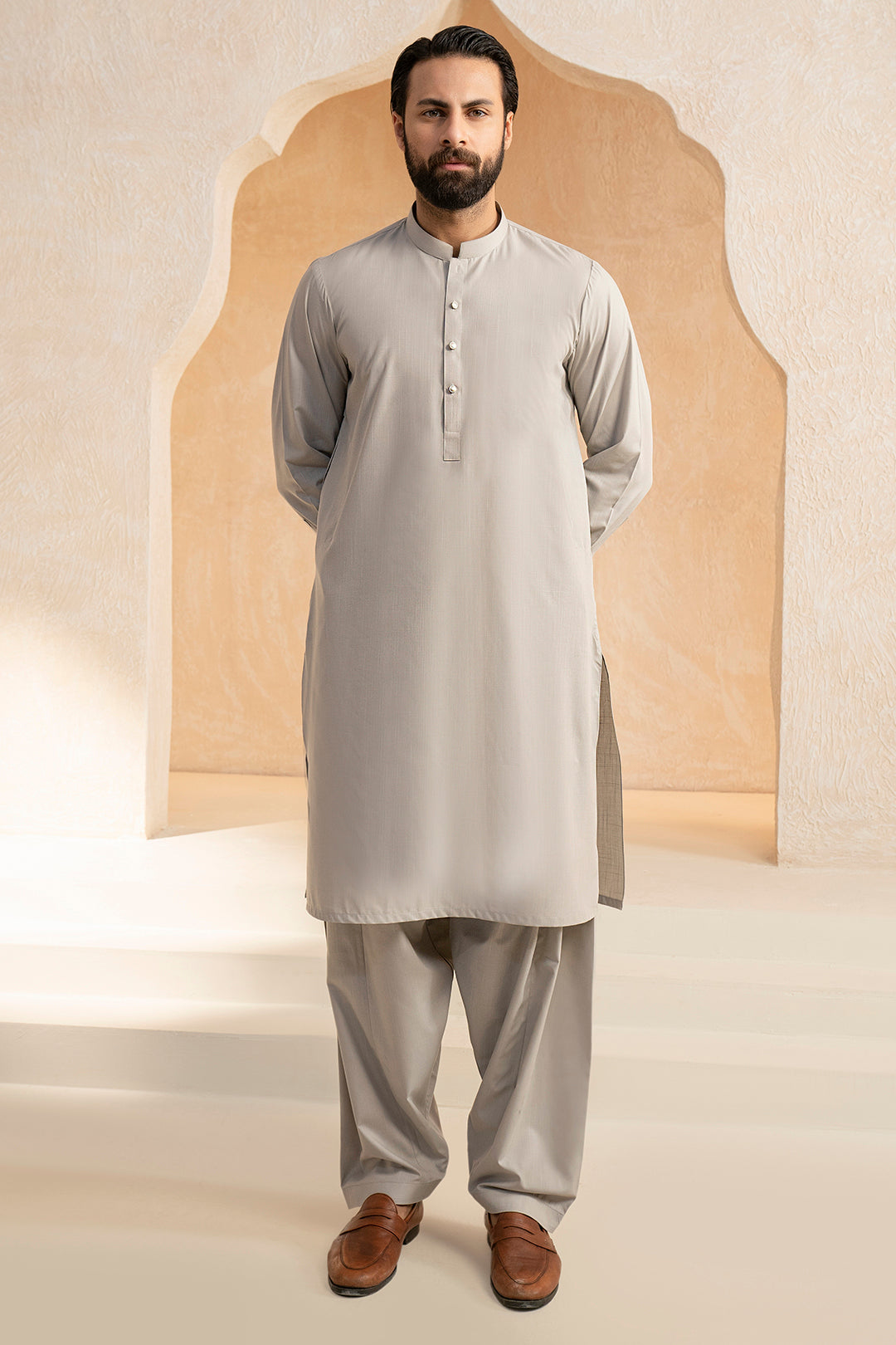 Slub Textured Shalwar Kameez - 9001