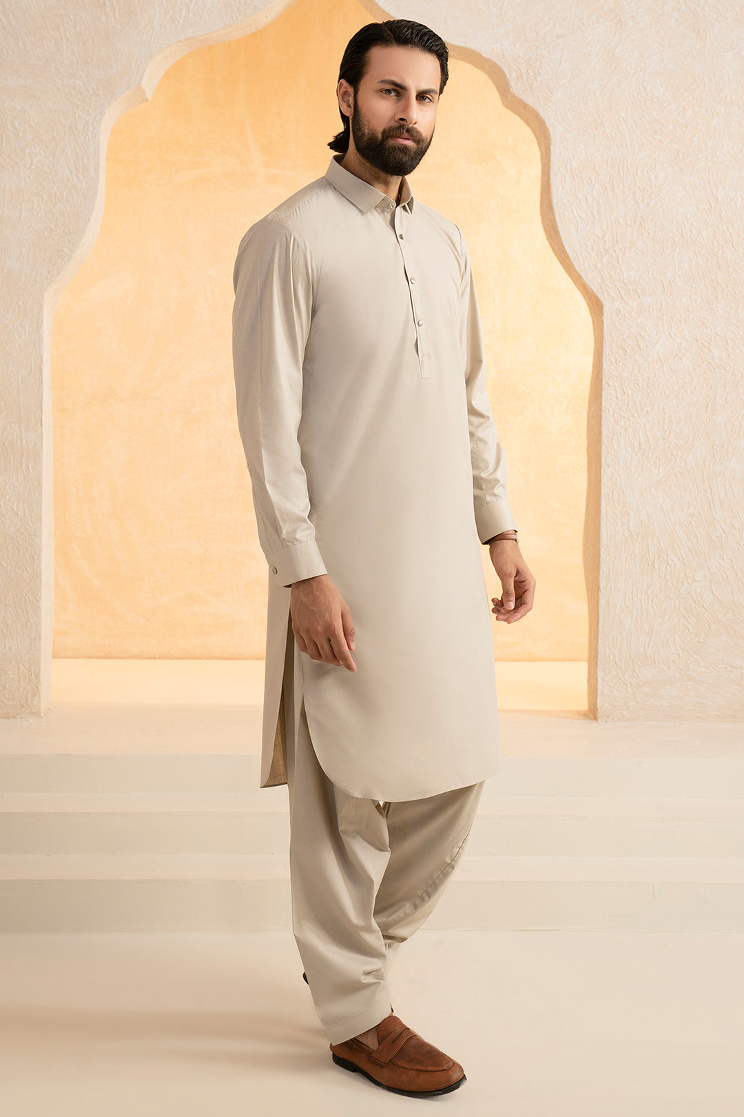 Slub Textured Shalwar Kameez - 9002