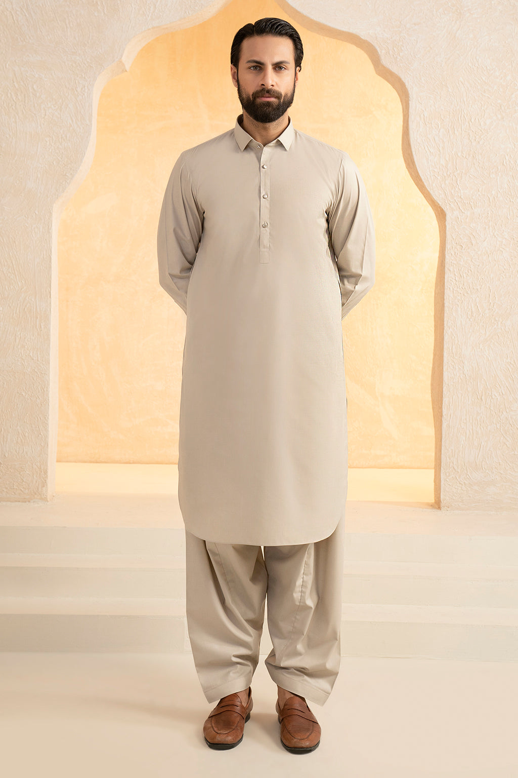 Slub Textured Shalwar Kameez - 9002