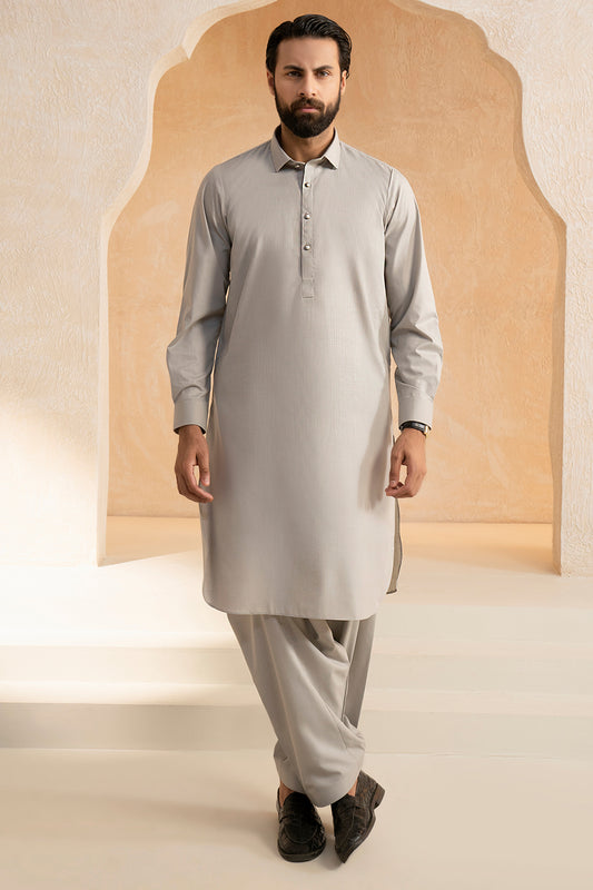 Slub Textured Shalwar Kameez - 9004