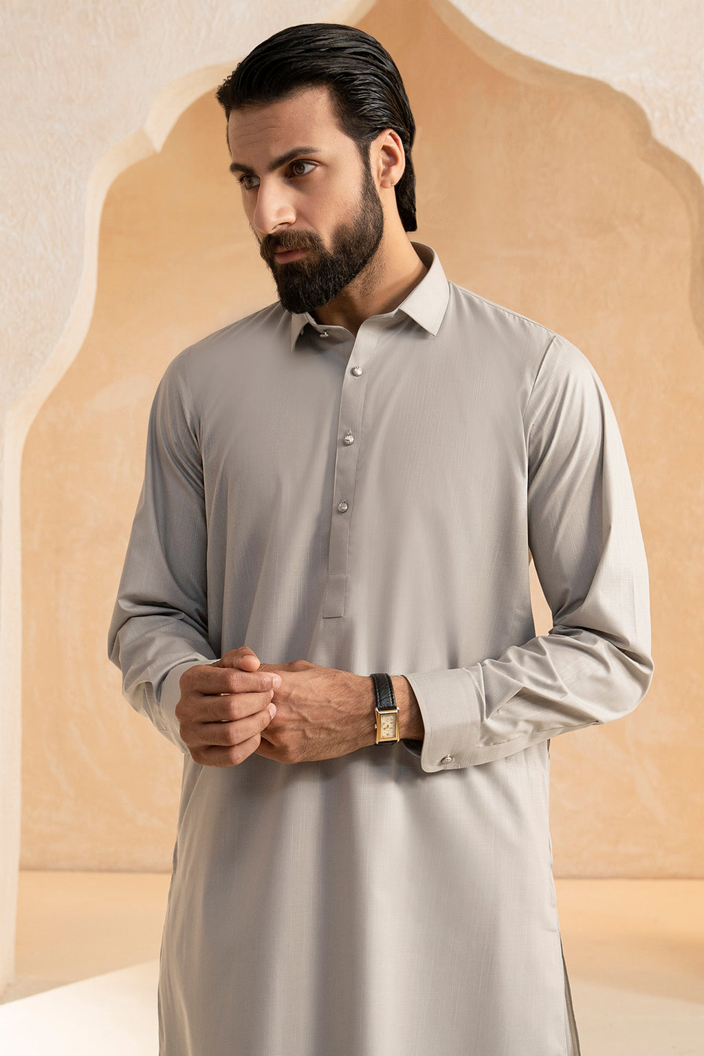 Slub Textured Shalwar Kameez - 9004