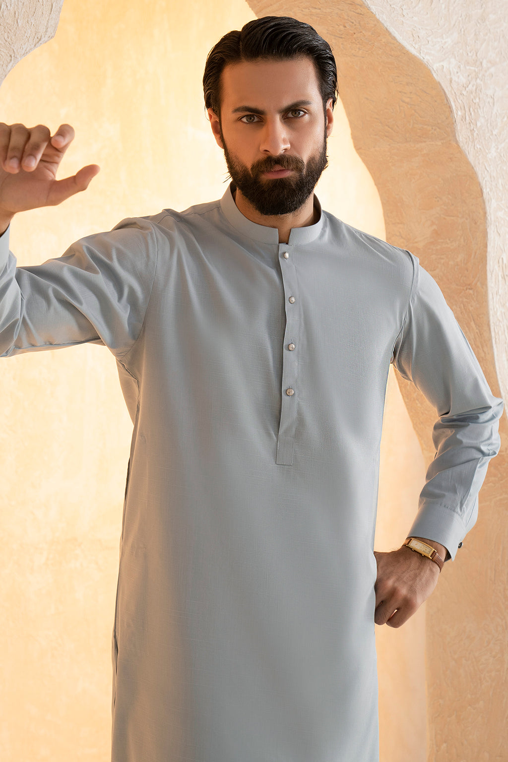 Slub Textured Shalwar Kameez - 9005
