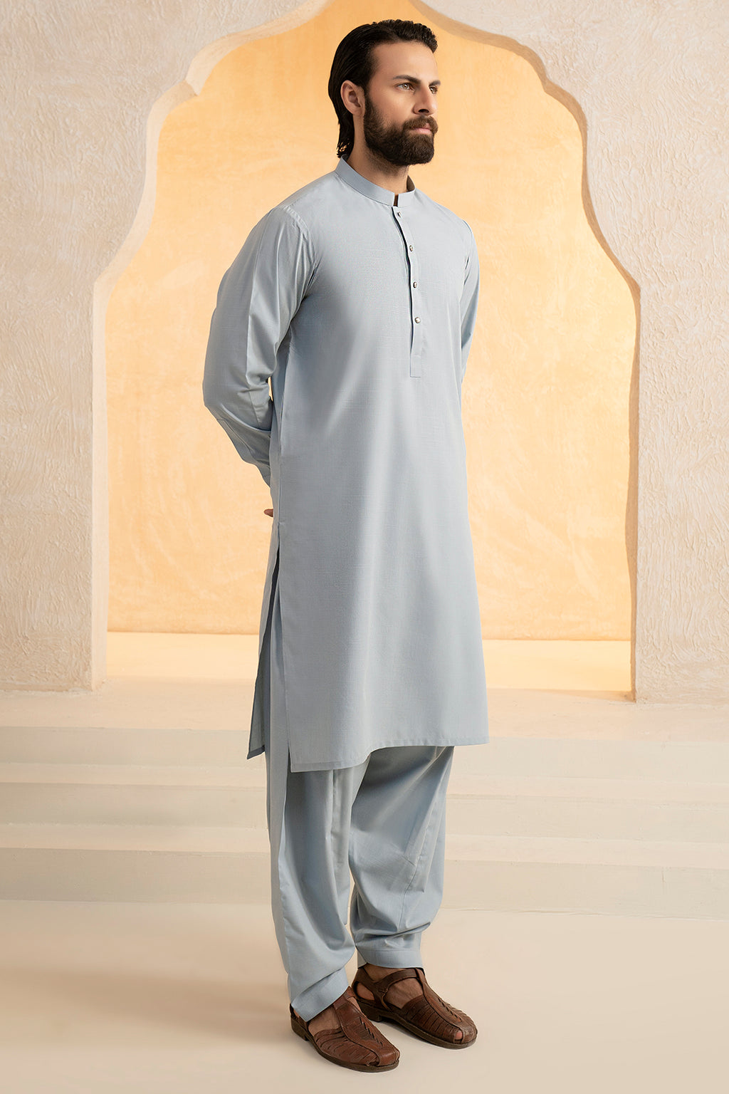 Slub Textured Shalwar Kameez - 9005