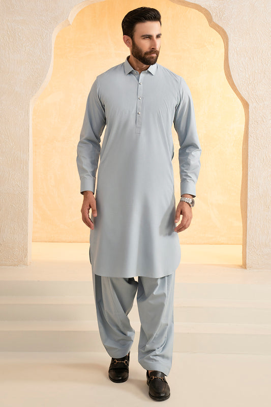 Slub Textured Shalwar Kameez - 9006
