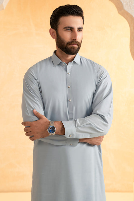 Slub Textured Shalwar Kameez - 9006