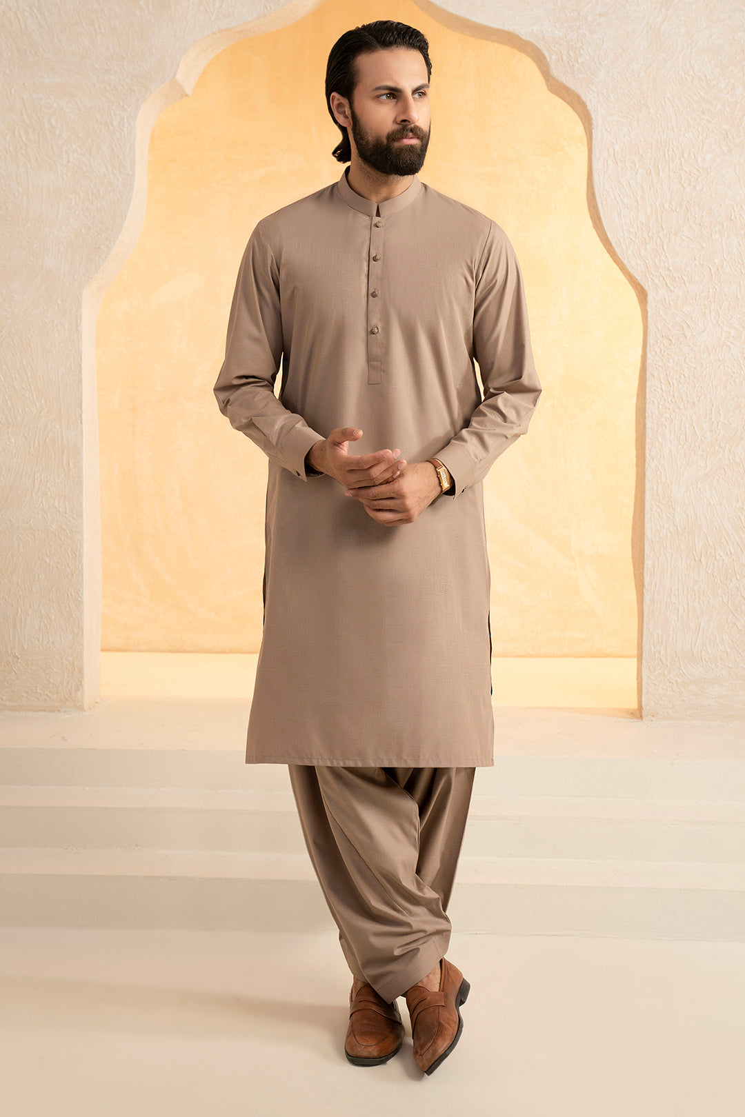 Slub Textured Shalwar Kameez - 9009