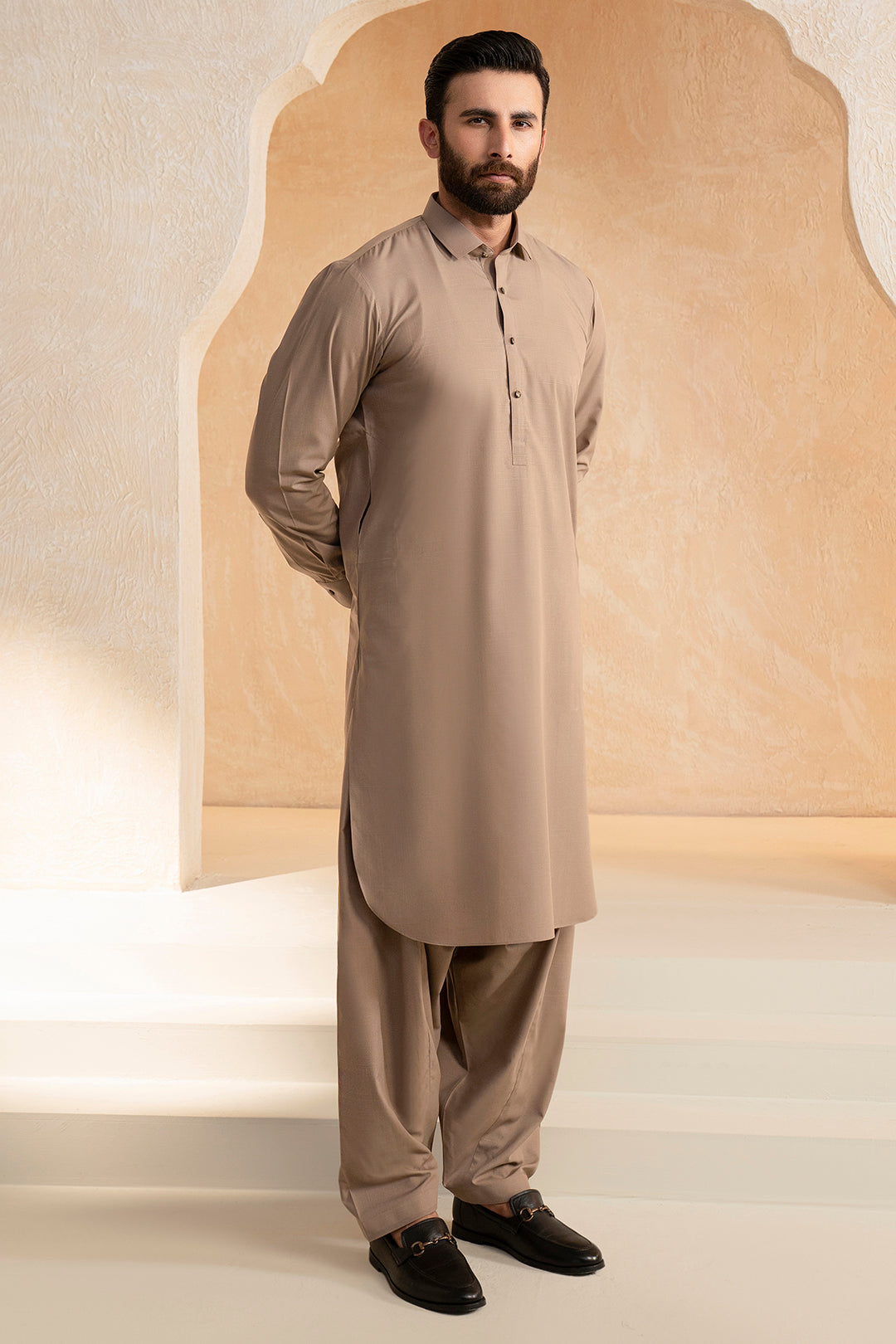 Slub Textured Shalwar Kameez - 9010