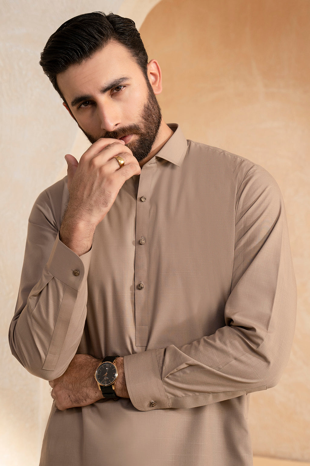 Slub Textured Shalwar Kameez - 9010