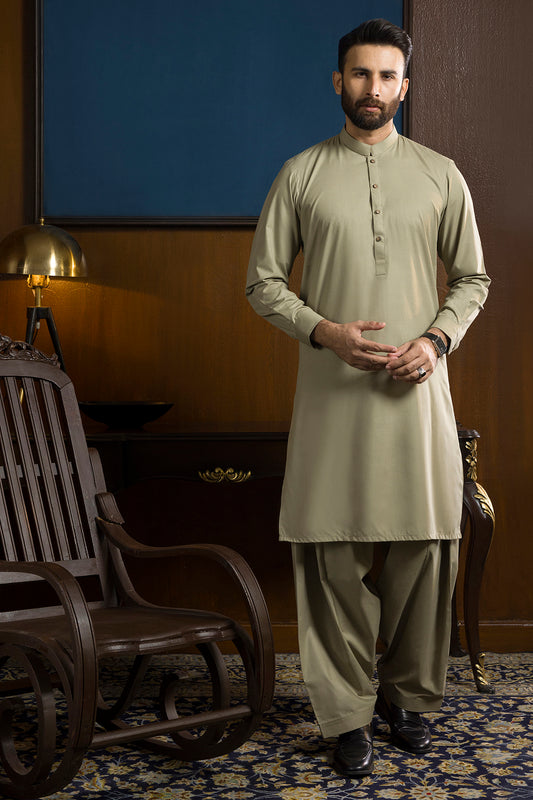 Slub Textured Shalwar Kameez - 9107