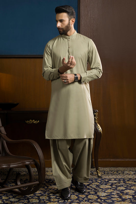 Slub Textured Shalwar Kameez - 9107