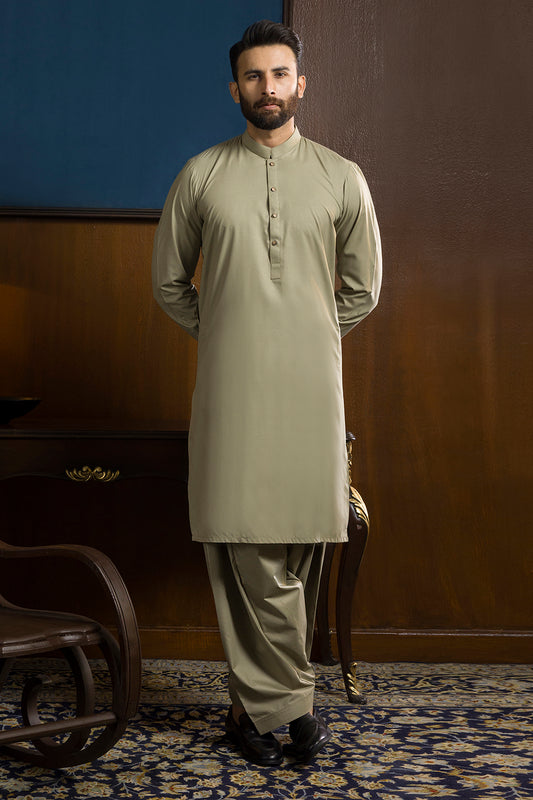 Slub Textured Shalwar Kameez - 9107