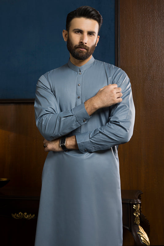 Slub Textured Shalwar Kameez - 9111