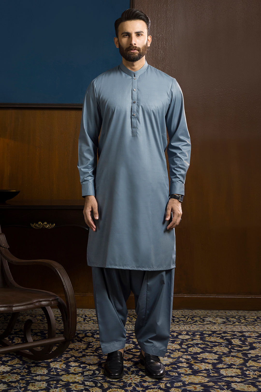 Slub Textured Shalwar Kameez - 9111