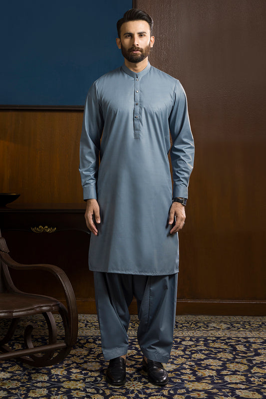 Slub Textured Shalwar Kameez - 9111