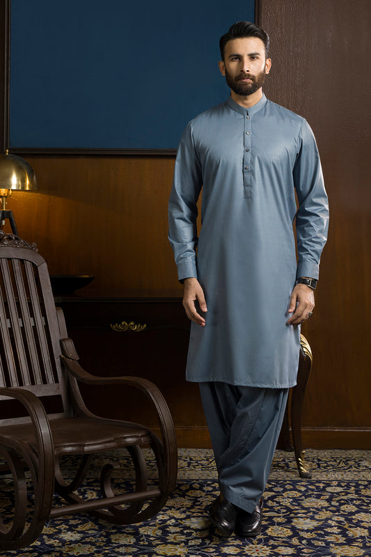 Slub Textured Shalwar Kameez - 9111