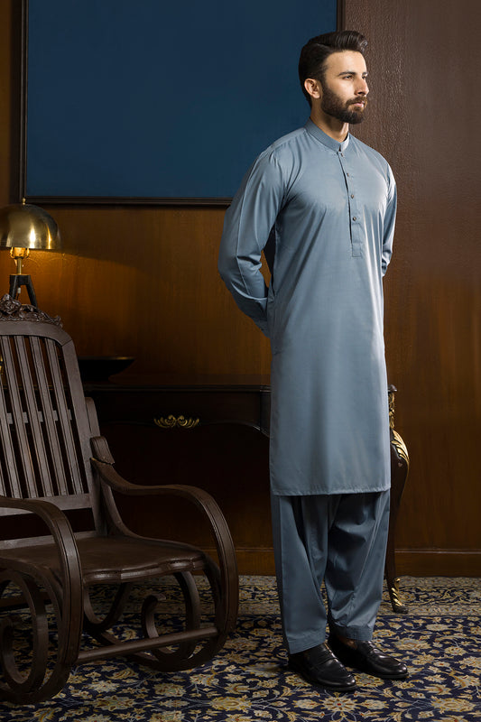 Slub Textured Shalwar Kameez - 9111
