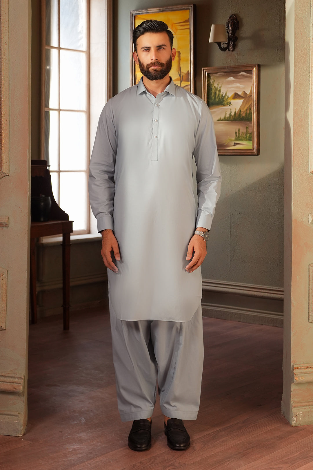 Slub Textured Shalwar Kameez - 6001