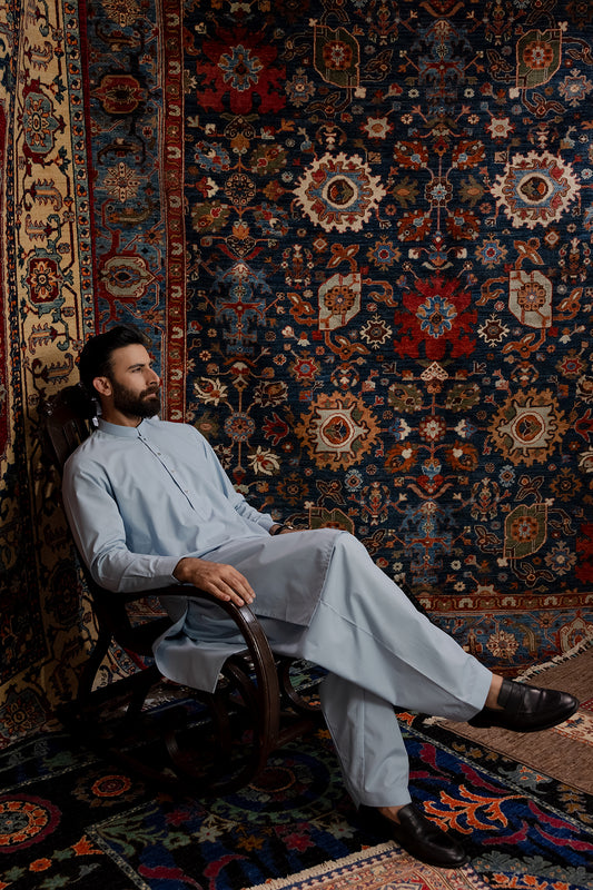 Slub Textured Shalwar Kameez - 6002