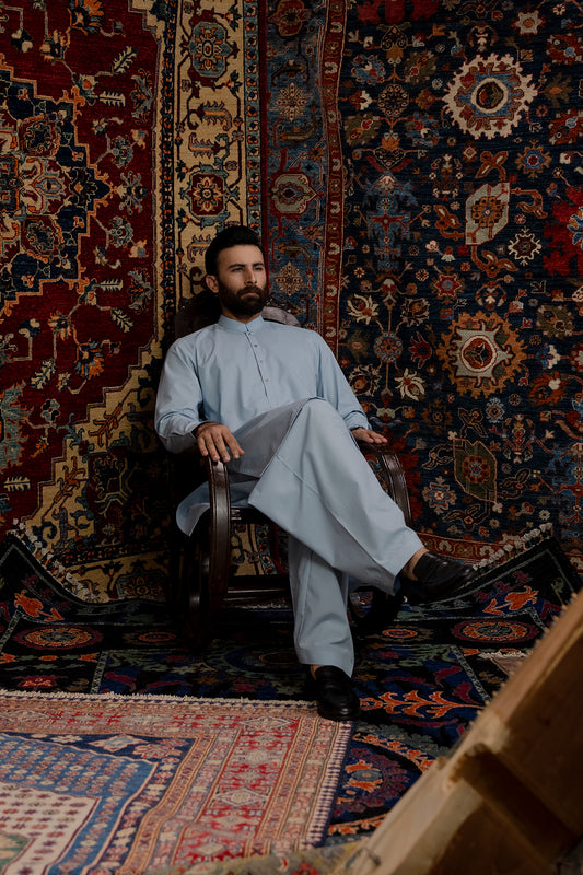 Slub Textured Shalwar Kameez - 6002