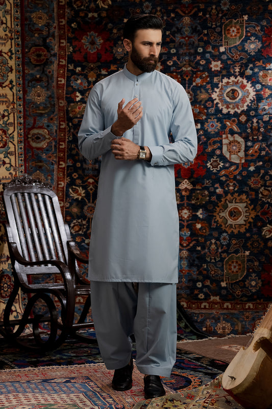 Slub Textured Shalwar Kameez - 6002