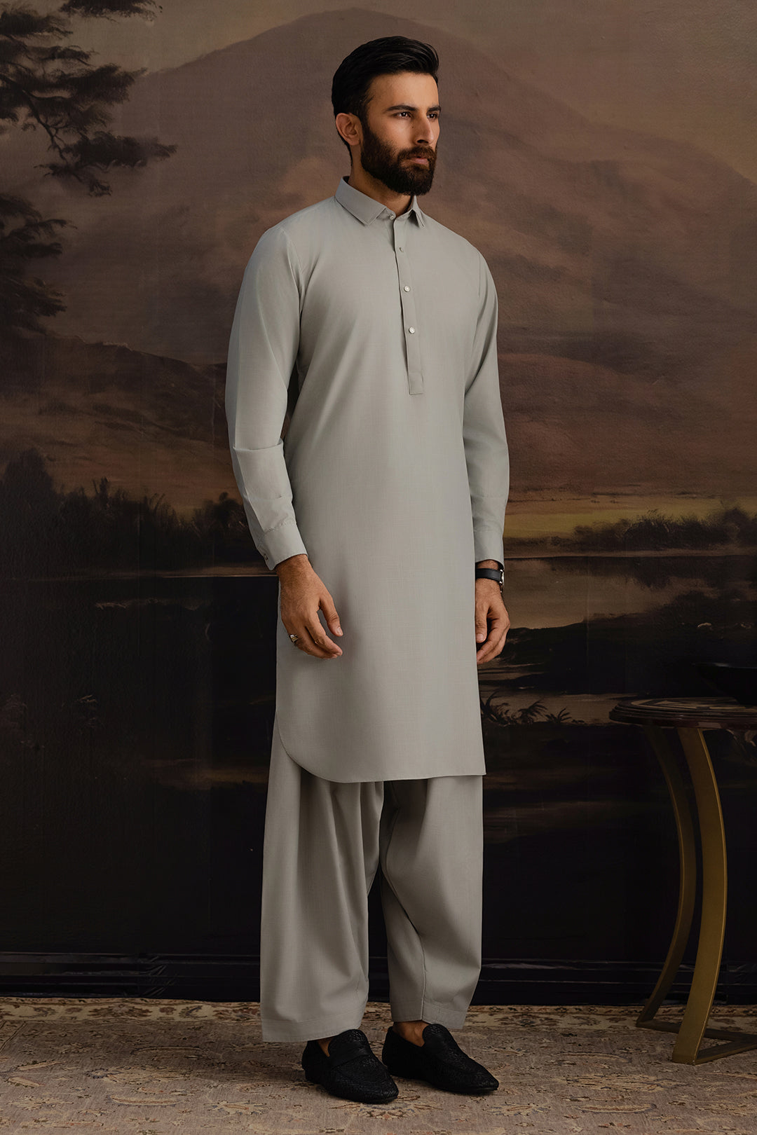 Slub Textured Shalwar Kameez - 6003
