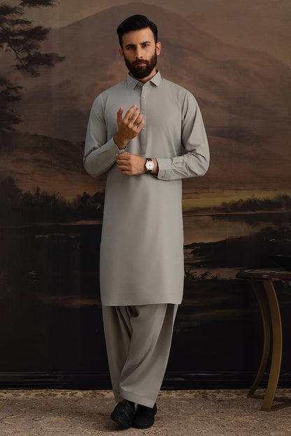 Slub Textured Shalwar Kameez - 6003