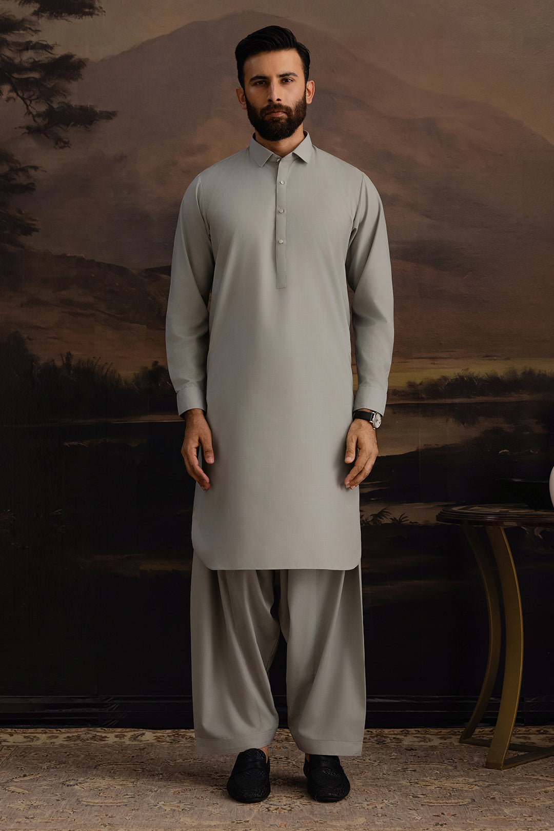 Slub Textured Shalwar Kameez - 6003