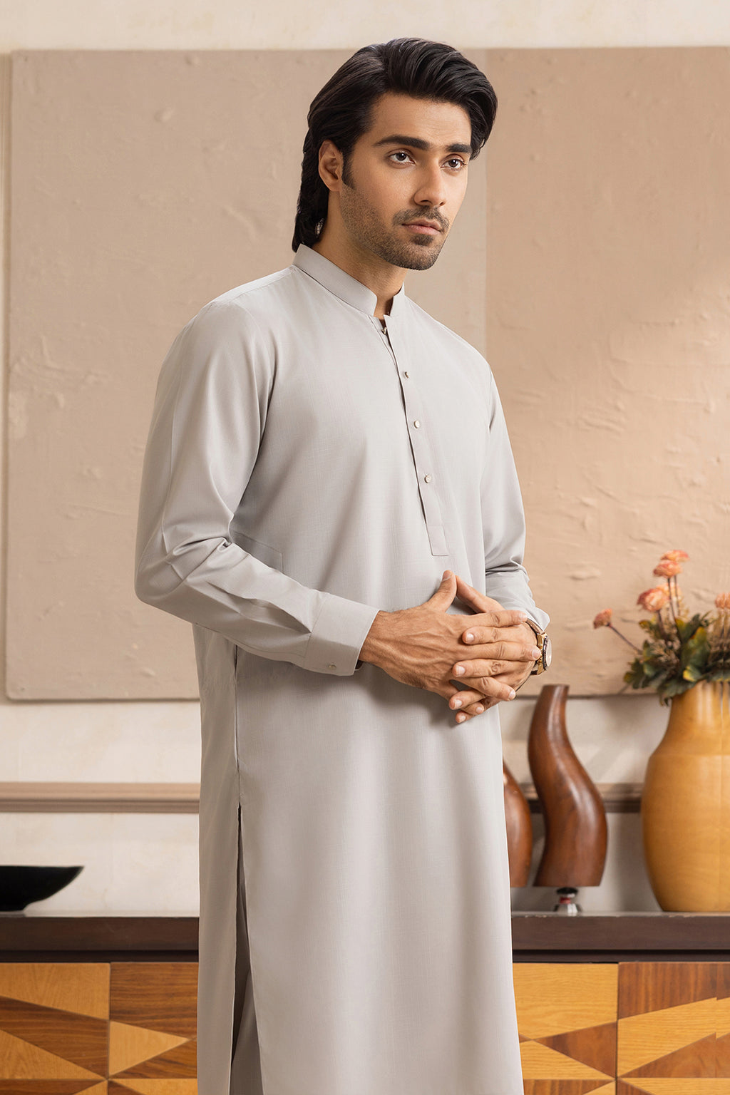 Slub Textured Shalwar Kameez - 6004