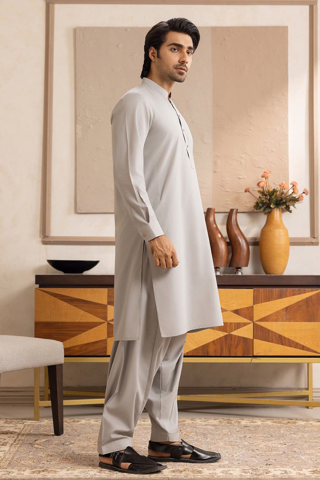 Slub Textured Shalwar Kameez - 6004