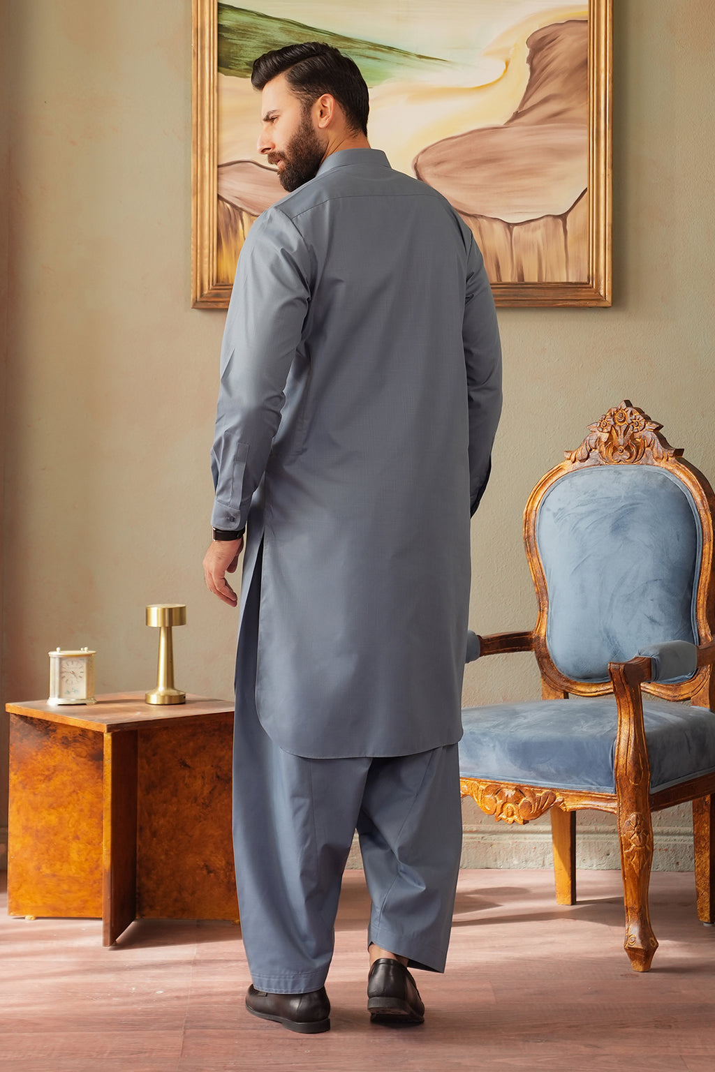Slub Textured Shalwar Kameez - 6007