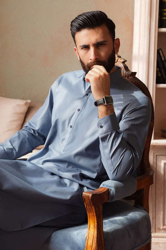Slub Textured Shalwar Kameez - 6007
