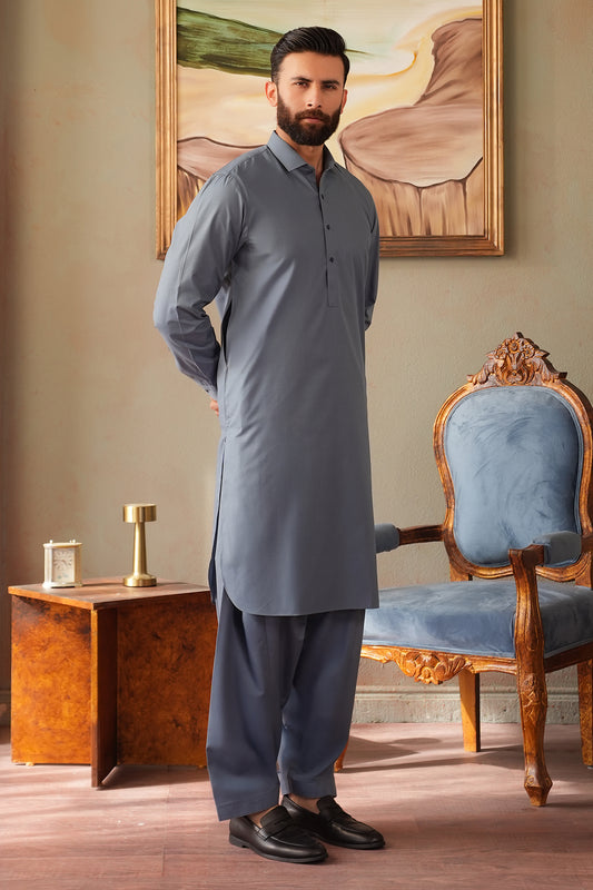Slub Textured Shalwar Kameez - 6007