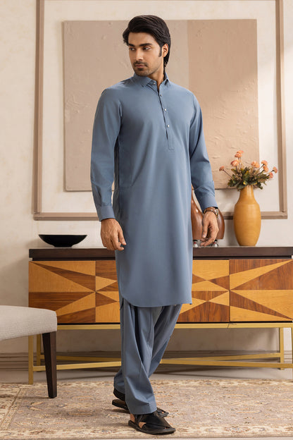 Slub Textured Shalwar Kameez - 6007