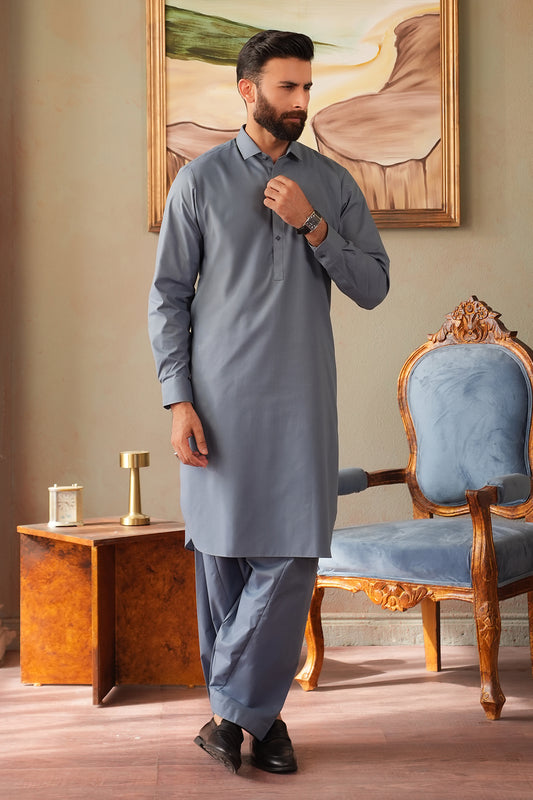 Slub Textured Shalwar Kameez - 6007