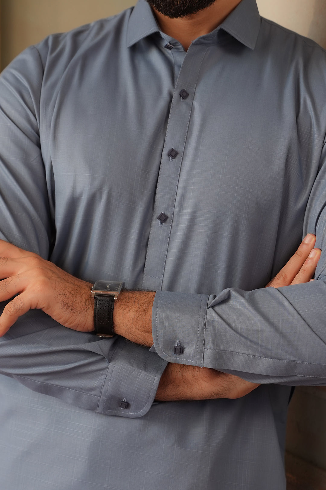 Slub Textured Shalwar Kameez - 6007