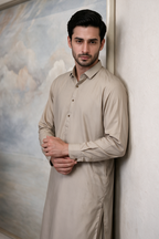 Slub Textured Shalwar Kameez - 6009