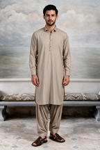 Slub Textured Shalwar Kameez - 6009