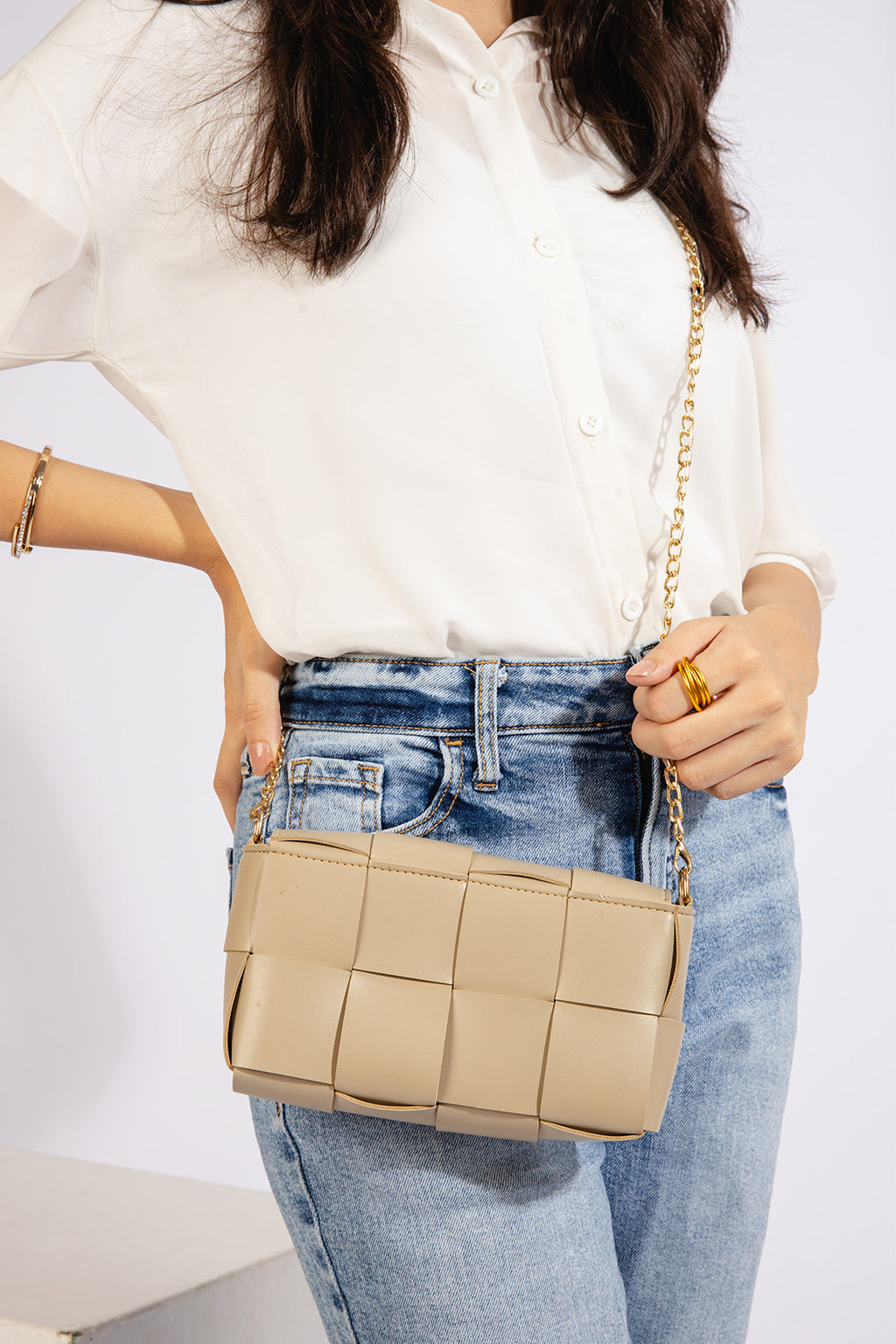 Cross-Body Bag - E084|Beige