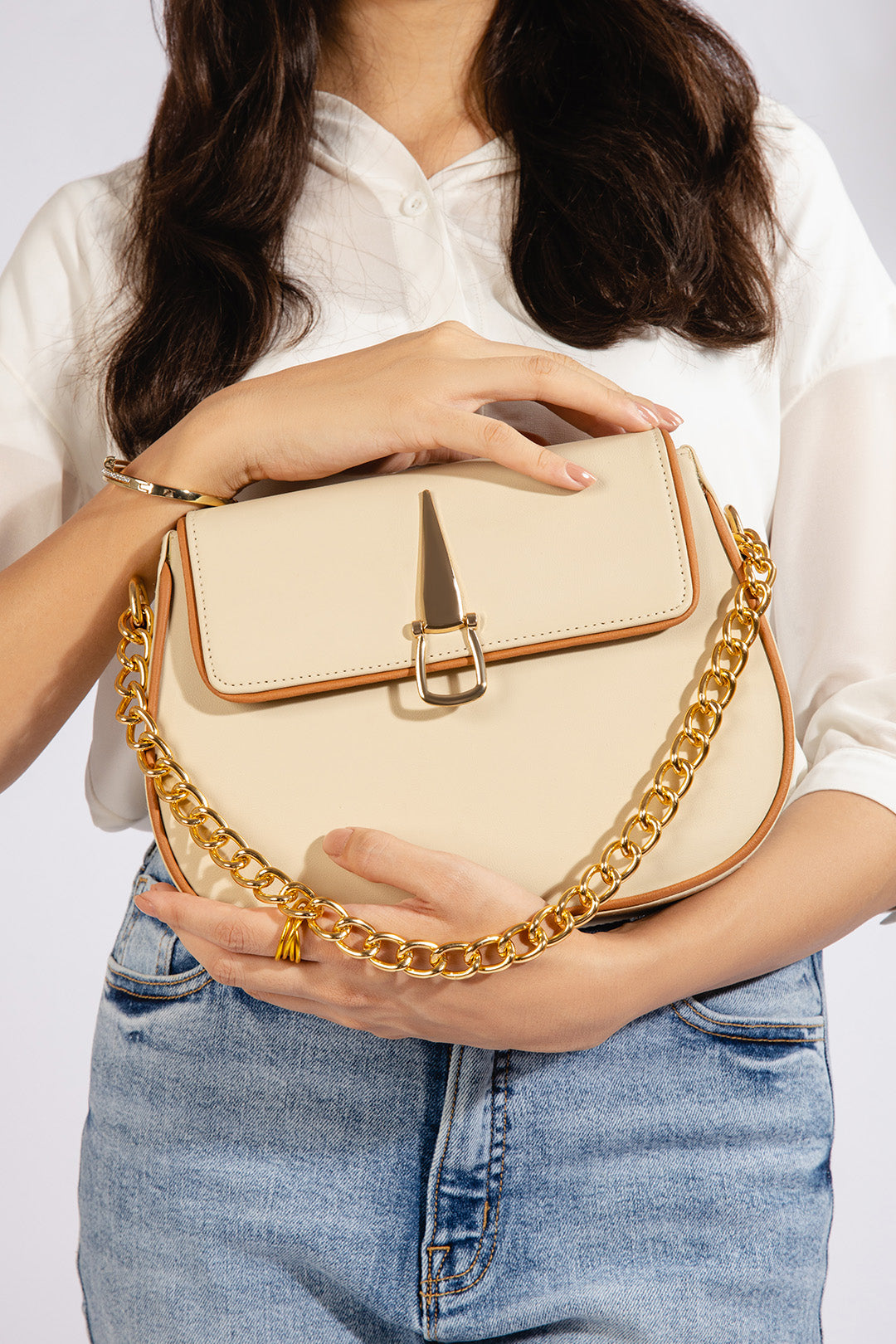 Cross-Body Bag - E093|Beige