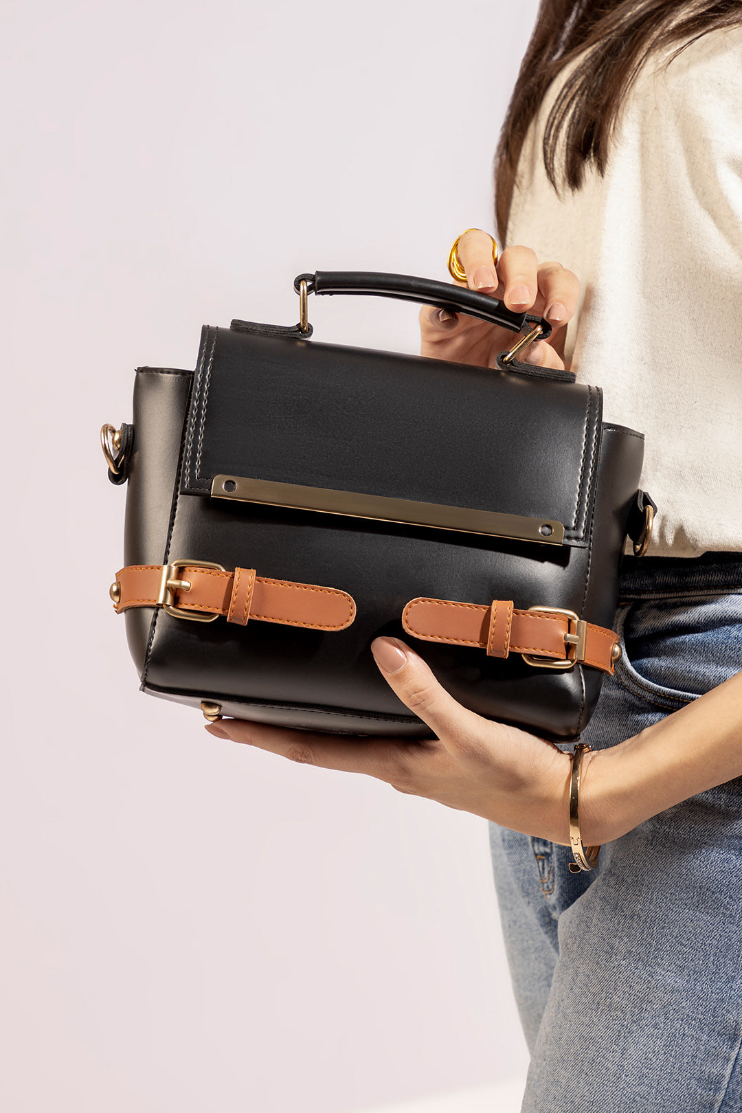 Cross-Body Bags - E097|Black/Mustard