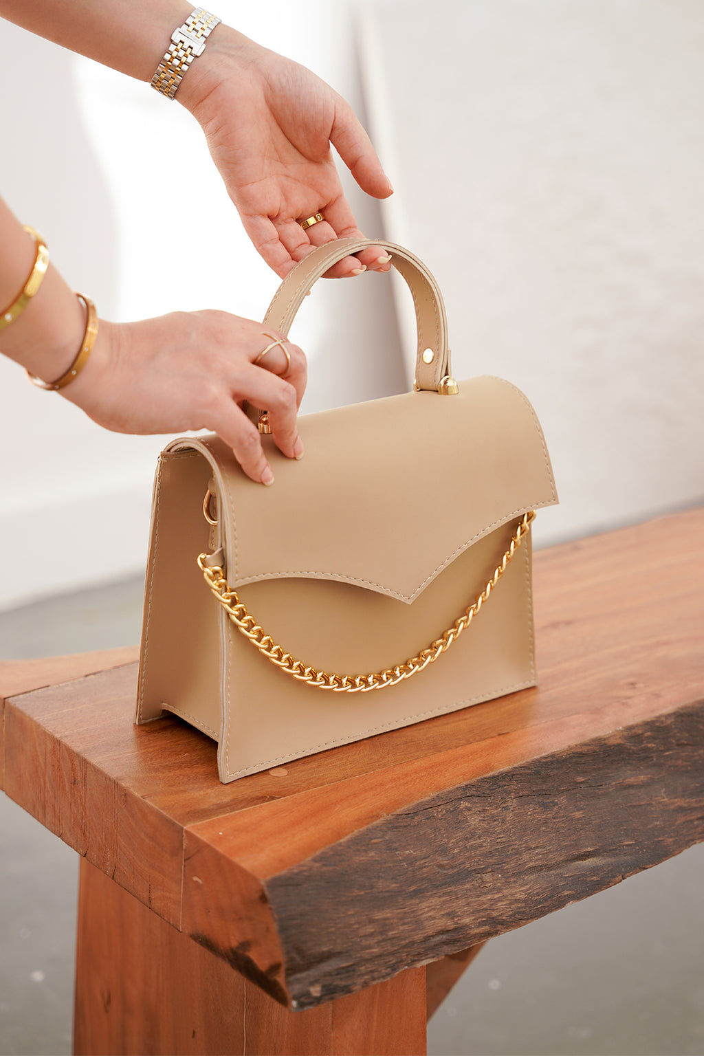 Cross-Body Bag - E206|Beige