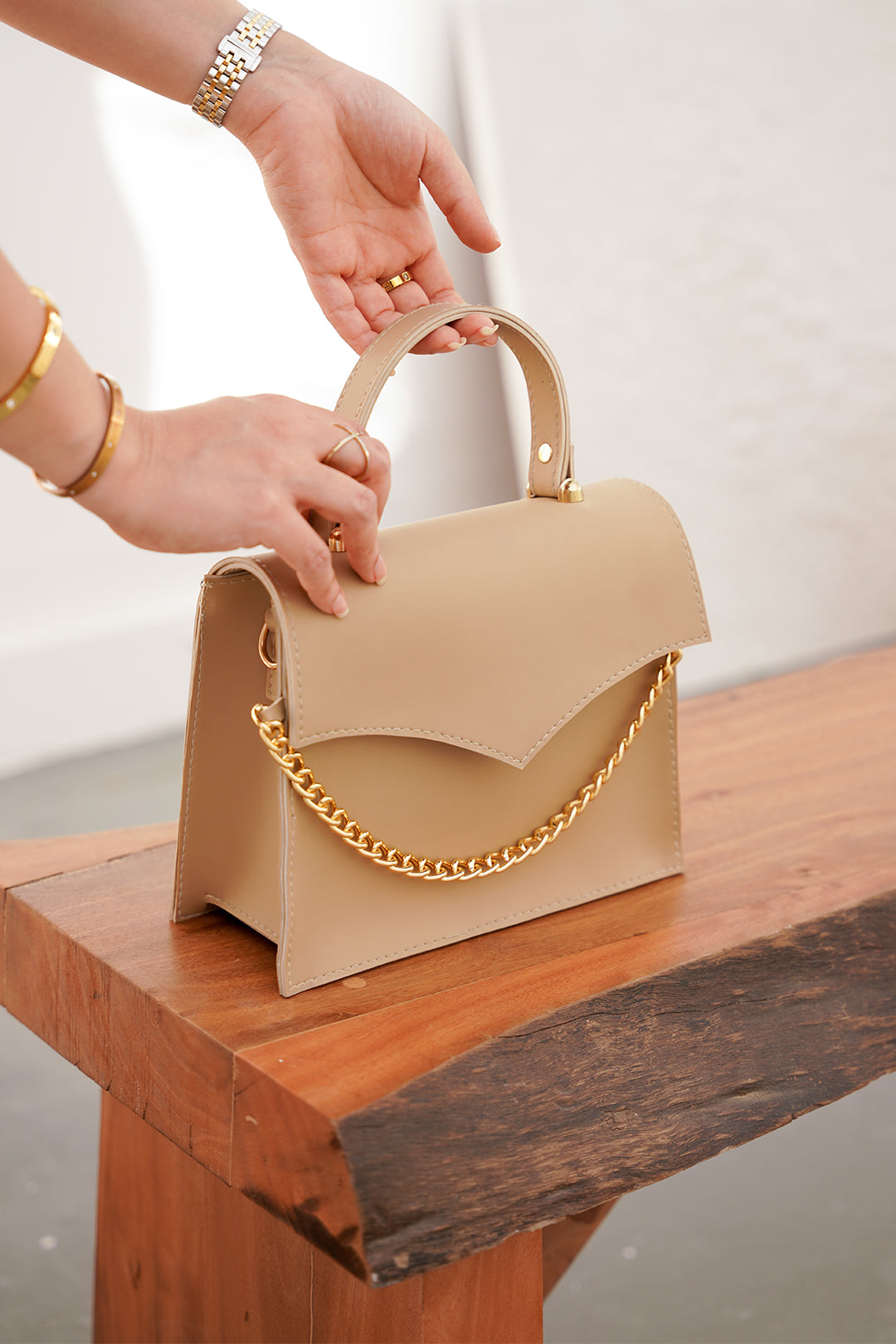 Cross-Body Bag - E206|Beige