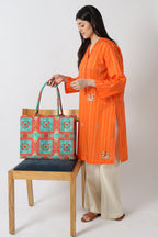 Canvas Bags - E284|Pink & Green